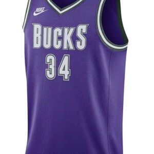 Milwaukee Bucks Purple Basketball Jersey #34 Giannis Antetokounmpo NWT Size 3XL